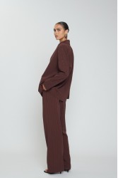 MIX AND MATCH Franka Pants Bordeaux Μπορντώ Παντελόνι με Στρας